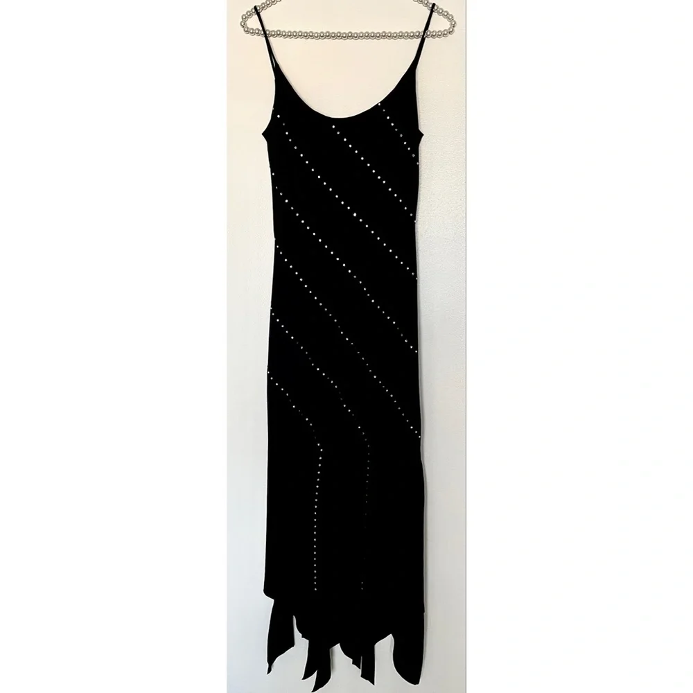 Cache Embellished Stretch Black Rhinestones Crystals Dress 8 ❤️‍🔥❤️‍🔥 - Picture 5 of 7
